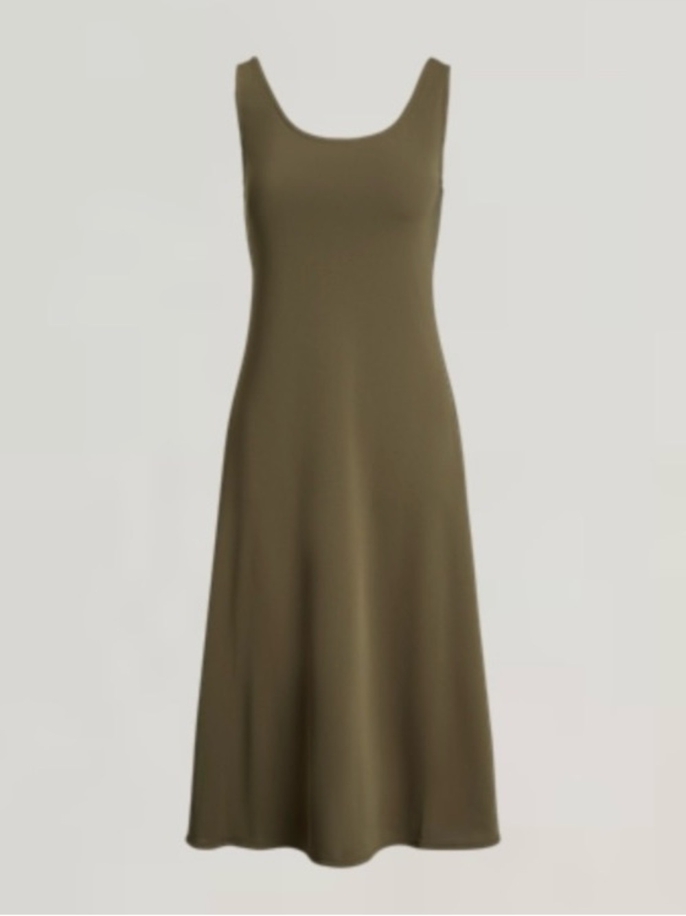 Ralph Lauren Olive Sleeveless Jersey Midi Dress